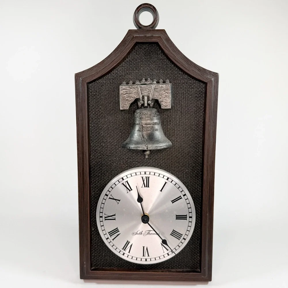 Vintage Seth Thomas Ben Franklin Wall Clock Liberty Bell Colonial‎ Working